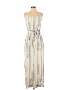 Splendid Casual Dress Size: Small Tan Dresses - used. 82% VISCOSE, 10% LINEN, 8% ACRYLIC, Midi, Square, Stripes, Midi/Calf Length, Sleeveless | Splendid Casual Dress: Tan Stripes Dresses - Size Small Striped Summer Dress With Tie Waist, Summer Striped Dress With Tie Waist, Striped Maxi Sundress, Striped Tie Back Dress For The Beach, Maxi Length Rayon Dress With Tie Back, Rayon Maxi Dress With Tie Waist, Rayon Maxi Dress With Tie Back, Casual Long Dress With Tie Waist, Striped Maxi Dress For Daywear