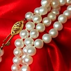 We Have Nearly Half A Hundred Strand Of Pearls In Our Store And This Definitely Ranks As One Of The Finest We Have Ever Offered. Measuring A Full 18", These Pearls Are Magnificent. Dainty And Delicate, You Will Be Proud To Wear These Everywhere You May Roam. Only The One Strand Available Folks. 5mm Hallmarked Yellow Gold Pearl Necklace For Anniversary, Classic Single Strand Pearl Necklace In 14k Gold, Classic 14k Gold Pearl Necklace, Classic Round 14k Gold Pearl Necklace, Classic 14k Yellow Gold Pearl Necklace, Anniversary Yellow Gold Pearl Necklace, Formal Yellow Gold Pearl Necklace With High Luster, Classic Gold Pearl Necklace For Anniversary, Yellow Gold Pearl Necklace For Formal Occasions