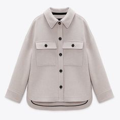 Nwt Zara Manteco Oversized Wool Blend Overshirt Jacket Shacket Size Xs (Also Fits Sizes S-M) Color: Bone/Stone From Armpit To Armpit - 22.5” -Material: 66% Wool, 31% Polyamide, 3% Mixed Other Fibers. - Overshirt Made With Wool Blend Fabric. Lapel Collar And Long Sleeves. - Front Flap Patch Pockets. Asymmetric Hem With Side Vents. - Front Button Closure. Oversized Single-breasted Utility Jacket With Long Sleeves, Oversized Single-breasted Utility Jacket, Classic Oversized Single-breasted Utility Jacket, Oversized Long Sleeve Blazer With Patch Pockets, Oversized Blazer With Patch Pockets And Long Sleeves, Oversized Shacket With Lapel Collar And Buttons, Chic Winter Tops With Pockets, Oversized Winter Utility Jacket With Buttoned Pockets, Winter Utility Jacket With Buttoned Pockets And Oversized Fit