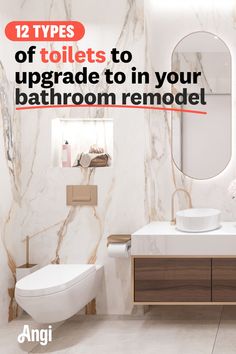 12 types of toilet upgrades for your bathroom remodel with a modern bathroom Flush Toilet, Toilets, Bathroom Remodel, The Things, Two Piece