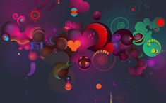 an abstract background with many different shapes and colors