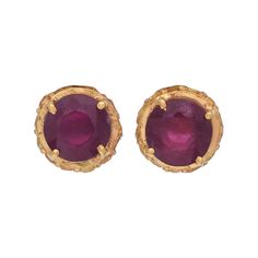 Sapphire & Ruby Vermeil 14K Gold Over Sterling Silver Stud Earring 925 Silver = 2.50 gm. Sapphire & Ruby = 4.00 ct. Ruby is the birthstone for July and is a symbol of energy, power and love. Sapphire is the birthstone for September and is a symbol of heaven. The beautiful earring measures to be 0.40 inches long and 0.40 inches wide at its maximum points. The earrings have been made by a team of highly trained and skilled artisans. What is Vermeil 14K Gold? It is a thick layer of 14K Gold plating Gold Ruby Gemstones For Anniversary, Yellow Gold Ruby Earrings For Gift, Ruby Yellow Gold Earrings For Gift, Ruby Earrings In Yellow Gold For Gift, Yellow Gold Gemstones In Sterling Silver With Prong Setting, Classic Ruby Earrings In Yellow Gold, Yellow Gold Ruby Earrings Hallmarked, Yellow Gold 14k Gemstone Earrings, Ruby Gemstone Earrings Round Cut