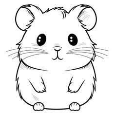 a cartoon hamster with big ears and large eyes, sitting on its hind legs