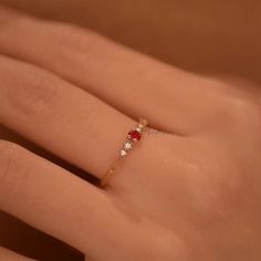 Dainty Ruby Gold Ring, July Birthstone Rings, Ruby Diamond Ring, Red Ruby Stacking Ring, Genuine Ruby Rings, Graduation Ring, Casual Rings We use the highest quality moissanite! Moissanite: ✦ Color: D Colorless ✦ Clarity: VVS1 OR All our diamonds are 100% natural. We use only conflict-free diamonds and gemstones. Diamond: ✦ Color: F-G ✦ Clarity: SI1-VS ✦PRODUCT DETAILS✦ → center stone: natural ruby → accent stone: diamonds Also available in other colored gemstones upon request. Please get in tou Ruby Rings With Accent Stones And Open Design, Open Ring With Ruby And Accent Stones, Ruby Rings With Accent Stones And Open Ring Shape, Ruby Open Ring With Accent Stones, Elegant Red Gemstone Stackable Rings, Elegant Red Stackable Promise Rings, Fine Jewelry Red Birthstone Stackable Rings, Red Birthstone Stackable Rings Fine Jewelry, Elegant Red Promise Stackable Rings