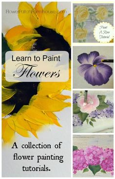 flowers are shown with the words learn to paint flowers in it's collage