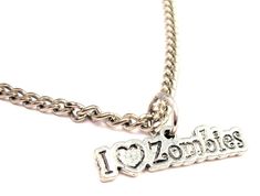 This standard single charm necklace comes on a stainless steel 20" rope chain. Each charm is 100 % hand made with genuine American pewter I Love Zombies, Scene Necklace, Necklace Charms, Dream Gift, Funky Jewelry, Jewelry Lookbook, Girly Jewelry, Matching Necklaces, Dream Jewelry