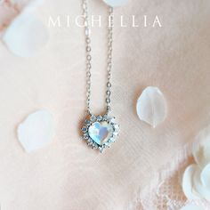 "Our current turnaround time for regular orders is 6-8 weeks. For urgent orders, please shop our Ready-to-Ship collection below (7-10 business days): https://michellia.com/collections/ready-to-ship (please copy and paste into browser) -------- 「Cordelia」- Heart of the Sea necklace, in Moonstone | N4006 \"You've got eyes of the stars and heart of the sea. Come, come away with me.\" ♥ Product Summary ♥ Main Stone: Natural Moonstone, Heart Shape Faceted Cut, 6mm*6mm Accent Stone: Genuine Diamonds, Silver Crystal Heart Necklace For Wedding, Dazzling Heart-shaped Jewelry For Weddings, Diamond White Heart Pendant Jewelry For Wedding, Wedding Jewelry With Diamond White Heart Pendant, Heart-shaped Gemstone Heart Necklace For Weddings, Heart-shaped Gemstone Necklace For Wedding, Elegant Crystal Heart Necklace For Wedding, Fine Jewelry Heart Pendant For Wedding, Crystal Heart Pendant Necklace For Wedding