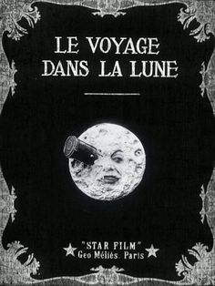 a black and white photo with the words le voyage d'ans la lune on it