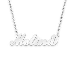 Melina name necklace Gold Custom Necklace, Personalized Gifts For Her 
								Add something extra special to your jewelry box with Name Necklace Official engravable necklaces.
								The Melina's 14k gold name necklace is best gifts for Melina. Name Necklace Official provides affordable engravable jewelry that won't 
								break the bank. In addition, these pieces make for very thoughtful and appreciated gifts for friends and family. 
								And whether valentine's day gifts, mother's day gifts, christmas gifts, wedding gifts, graduation gifts, birthday gifts,
								 NAME NECKLACE are all the best gift choice store. Classic Name Charm Necklaces For Mother's Day, Classic Engraved Name Necklace For Mother's Day, Personalized Engraved White Gold Name Necklace, Engraved White Gold Name Necklace For Personalized Gift, Elegant Custom Text Name Necklace For Anniversary, Custom Name White Gold Necklace For Personalized Gift, Elegant Anniversary Name Necklace With Custom Text, Personalized Engraved Nameplate Jewelry, Personalized White Gold Necklace With Custom Name