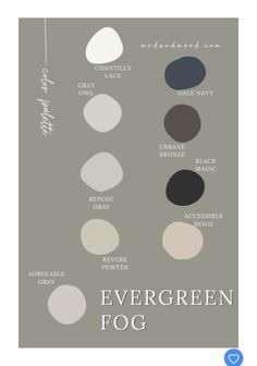 Saw Evergreen Fog, Sherwin Williams Paint Colors Evergreen Fog, Sw Evergreen Fog And Agreeable Gray, Popular Color Schemes 2022, Sw Color Of The Year 2022, 2022 Sherwin Williams Colors, Whole House Color Scheme With Evergreen Fog, Sherwin Williams Misty Color Palette