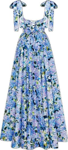 Milla Dresses, Full Maxi Skirt, Full Length Skirts, Blue Hydrangea, Full Skirt, Fitted Bodice, Dresses Xs, Skirt Length, Hydrangea