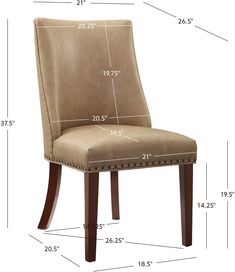 the measurements for a dining room chair