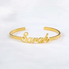 Lets make our lives more beautiful with custom/personalized items. This can bring you a lot of joy when you see your name or your loved once name on the item. Having your personal touch on a piece of jewelry really makes a difference. Item:-   Name Bangle Metal:- Stainless SteelFinished:- Platinum-Rose Gold-GoldBangle Diameter:-  135MM-145MM-170MMPlease Explain your Name and Font No. On Personalization Box.Like This-   Abdul. Font #1Processing and shipping: 2-3 weeks is processing times and once Luxury Yellow Gold Name Bracelet, Customized Minimalist Nameplate Bracelet, Customizable Minimalist Letter Jewelry, Minimalist Customizable Letter Jewelry, Custom Name Bracelets For Personalized Gift, Customized Meaningful Name Bracelet As Personalized Gift, Meaningful Personalized Bangle Bracelet, Meaningful Custom Name Bracelets As Personalized Gifts, Meaningful Custom Name Bracelets For Personalized Gifts