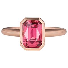 Indulge in luxury with our mesmerizing Ring featuring a breathtaking 2.84 carat Rubellite Tourmaline set in elegant 18K rose gold sizes 6.75. Crafted with precision and passion, this stunning piece exudes sophistication and grace. The vibrant hues of the rubellite tourmaline paired with the warmth of Rose Gold create an irresistible combination that captures attention and admiration wherever you go. Thai Modern, Rubellite Ring, Rubellite Tourmaline, Cocktail Rings, 18k Rose Gold, Or Rose, Tourmaline, Jewelry Rings, Rose Gold