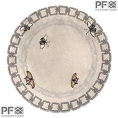 three bugs are on the edge of a round plate