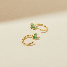 Emerald Hoop Earrings May Birthstone Earrings Emerald Hugger - Etsy Third Piercing, Jewelry Stack, Earrings Emerald, Birthstone Earrings, Brain Power, May Birthstone, Stacked Jewelry, Birthstone Earring, Emerald Gemstone