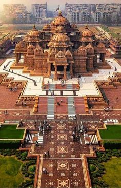 an aerial view of a large building in india