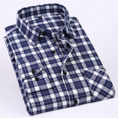 Shirts Type: Casual Shirts Sleeve Length(cm): Full Material: COTTON Fabric Type: Flannel Pattern Type: Plaid Closure Type: Single Breasted Gender: MEN Collar: Turn-down Collar Item Type: Shirts Sleeve Style: REGULAR Model Number: Long Sleeve Shirt Style: Slim Fit Styles Shirt material: 100% cotton Boys And Girls Clothes, Classy Men, Blue Plaid Shirt, Casual Long Sleeve Shirts, Men Plus Size, Autumn Casual, Long Sleeve Flannel, Girls Clothing Sets, Spring Shirts