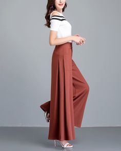 * A wide leg skirt shaped pants, made of quality cotton blends, very smooth and comfortable. * With two pockets, they are big enough for your hands. * A-line shape, make you look more taller and thinner. * Material: 95% polyester, 5% spandex * Let us know your usual size in your country and your overall height. * Can custom make waist size and length. * Size: True to US size, US 0-US 20 are available, you can let us know your usual size and height in your order. * Shipping: Free shipping Process High-waist Cotton Harem Pants In Brown, High Waist Brown Cotton Harem Pants, High Waist Brown Cotton Wide Leg Pants, Baggy High-waist Brown Harem Pants, Non-stretch Brown Wide Leg Pants With Pockets, Baggy High Waist Brown Harem Pants, Baggy Brown High Waist Harem Pants, Brown Baggy High-waist Harem Pants, Brown Baggy High Waist Harem Pants