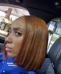 Ginger Bob, Natural Hair Bob Cut, Natural Hair Bob, Honey Brown Hair, Ginger Hair Color