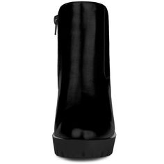 Made in a basic color that will add of color to your ensembles, these platform faux leather Chelsea boots with stretchable sides are the perfect pair to take you through your day in style. Chelsea Ankle Boots; Round Toe; Block High Heels; Vamp: Faux Leather; Outsole: TPR; Heel: ABS. Please check your size to make sure the item fits before ordering. Trendy High Heel Platform Boots For Office, Trendy High-top Platform Boots For Work, High Heel Platform Boots For Office, Chic Platform Boots With Chunky Platform For Work, Sleek Platform Boots For Winter Night Out, Chic Chunky Platform Boots For Work, Fall High-top Heeled Boots For Workwear, Trendy High Ankle Platform Boots For Office, High-top Heeled Boots For Work In Fall