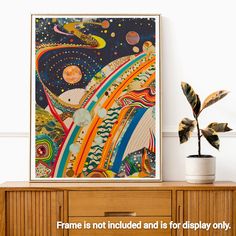 an art print with the quote frame is not included and is for display only on a dresser