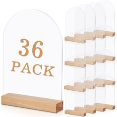 PRICES MAY VARY. Multi Pack Acrylic Signs with Base: you will get 36 packs blank clear arch acrylic signs and 36 pack wood sign holders for acrylic, they are easy to assemble and enough to meet your needs of wedding party or events decoration; You can use them as acrylic table numbers for wedding, table signs for events, card and gift signs, blank clear acrylic sign for crafts and so on Arched Round Top Design: these acrylic table signs are designed with an arched round top which is elegant and Acrylic Table Signs, Engagement Party Table, Clear Acrylic Sheet, Acrylic Table Number, Cricut Wedding, Acrylic Signs, Party Events, Sign Holder, Acrylic Table