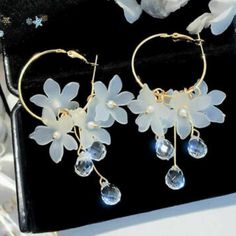 Gorgeous Crystal Flower Earrings , The Flowers Are Removable , So You Can Adjusts And Leave On As Many As You Want, Last Picture Shows How To Open And Remove Flower. Earrings Are Brand New And Are Very Lightweight. White Hoop Earrings For Spring Party, White Spring Party Hoop Earrings, Spring Party White Hoop Earrings, White Hoop Earrings With Flower Charm, White Flower Hoop Earrings With Flower Charm, White Flower Hoop Earrings For Spring, White Flower-shaped Hoop Earrings For Pierced Ears, Crystal Jewelry Earrings, Acrylic Flower