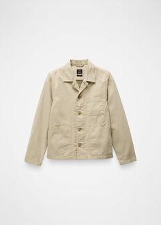 This durable organic cotton canvas jacket channels workwear vibes with its patch pockets and button front. Cotton Blazer With Flap Pockets And Long Sleeves, Fall Cotton Khaki Blazer, Fall Cotton Blazer With Patch Pockets, Unstructured Cotton Button-up Blazer, Cotton Blazer With Buttoned Pockets For Work, Everyday Unstructured Cotton Blazer, Spring Unstructured Utility Jacket With Buttoned Pockets, Everyday Cotton Outerwear With Buttons, Cotton Outerwear With Patch Pockets