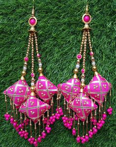 Latkan For Lehenga  Handmade Latkan, Stylish Heavy Long for Lehenga,, Hanging Latkan for Lehenga, Pillow Shaped, latkan  Color Pink  2 PC  Libas Fashion latkan Cotton POMPOM  Beautiful Pair of Latkans & Brooch Accessory For You Decorative Products. In Indian These Latkans Are Normally Used as The Accessory For Lengha & Sari Blouse On The Back, But These Can Be Used in Many Other Ways to Metal & Pearl scan be used at an door. Rajasthan is a State in India for these kind of Art works Ethnic, Casual and Party Wear Designs Lahenga party latkan beauty ,colors & fabrics Created with high quality material using Alloy Cheap Bohemian Latkan Earrings, Luxury Saree With Latkans For Festive Occasions, Women's Blouse Piece With Latkans For Traditional Ceremonies, Luxury Latkans Necklaces For Women, Cheap Chandbalis With Latkans, Cheap Party Chandelier Earrings With Latkans, Cheap Chandbalis With Latkans For Wedding, Diwali Party Sets With Latkans, Party Sets With Latkans For Diwali