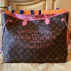 This Limited Edition Handbag Is In Excellent Condition And Has Been Well Kept In Storage. Selling This Handbag Because I Have 2 Of Them And Only Really Need One. This Bag Is Huge And A Must Have For Travel Or Everyday Things! Neverfull Gm, Louis Vuitton Bags, Rose Color, Limited Editions, Louis Vuitton Bag, Limited Edition, Bag Lady, Louis Vuitton, Travel