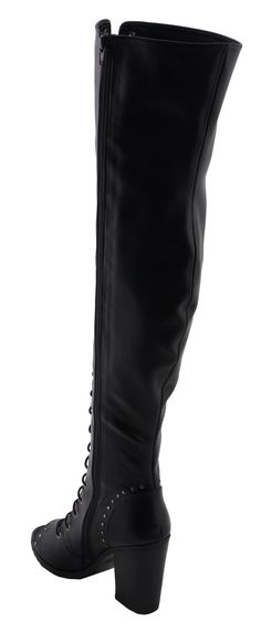 Milwaukee Leather MBL9421 Women's Black Lace-Up Knee-High Fashion Casual Boots with Open ToeFeatures Made of Premium Synthetic Leather Faux Upper Adjustable Lace-Up Inside Zipper for Easy on and off Wear Knee High with Open Toes Anti-Slip Bottom Platform Heel Milwaukee Leather - Once You Have It, You Love It! Leather Fingerless Gloves, Motorcycle Outfit, Platform Heel, Leather Gloves, Sale Price, Casual Boots, Synthetic Leather, Platform Heels, Knee High Boots