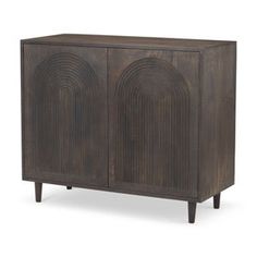 the sideboard is made out of wood and has an arched design on it's sides