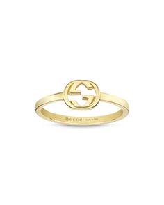 Gucci 18K Yellow Gold Interlocked G Polished Ring Gucci Gold Fine Jewelry Rings, Gucci Gold Rings For Anniversary, Timeless Formal Jewelry With Gold-tone Logo Plaque, Gucci Gold Designer Jewelry, Designer Gold Gucci Jewelry, Gucci White Gold Ring In Fine Jewelry Style, Gucci Fine Jewelry In 14k Gold, Gucci Fine Jewelry White Gold Rings, Gucci White Gold Fine Jewelry Ring