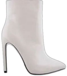 White High Ankle Boots With Sculpted Heel, White High Heeled Boots With Sculpted Heel, White High Heel Boots For Party, White Boots With 4-inch Heel And Round Toe, White Pointed Toe Boots With Sculpted Heel, White Pointed Toe Heeled Boots With Sculpted Heel, White Heeled Boots With Sculpted Heel And Pointed Toe, White Ankle Boots With Sculpted Heel, White Ankle Heeled Boots With Sculpted Heel