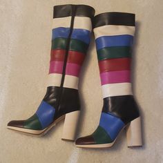 Valentino Size 40 Color Multi Leather 100% Authentic I Dont Sell Fake Brands This Boots Dont Have Box But Its New Valentino Boots, Fashion Staples, Funky Shoes, Fancy Shoes, Walk This Way, Valentino Shoes, Shoe Fits, Workout Wear, Shoes Heels Boots