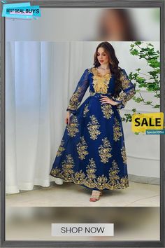 Eid Al-adha Arab Dubai Embroidery Applique Dress Muslim Party Dinner Robe Dress Muslim, Party Dinner, Eid Al Adha, Applique Dress, Embroidery Applique, Dinner Party, Dubai, Embroidery