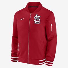 Featuring premium team details, the Authentic Collection Game Time Bomber Jacket helps you warmly showcase your love for the St. Louis Cardinals in cold, inclement weather. Its water-resistant twill fabric is built for heavyweight coverage on game day. Zip Design, Pullover Windbreaker, Game Time, St Louis Cardinals, Twill Fabric, Mens Outerwear, Red Jacket, Full Zip Hoodie, Red Fashion