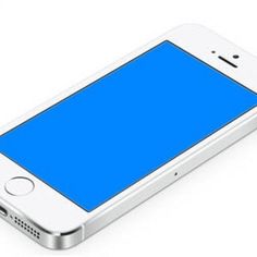 an iphone with a blue screen is shown