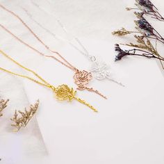 Our exclusive collection of birth flower jewelry was inspired by the tradition of sending flowers for a loved one’s birthday. These flowers will last well past the end of each birth month. Choose the bloom that fits your birth month or your favorite flower. Rose Flower Charm Necklace For Mother's Day, Rose Necklace With Flower Charm For Mother's Day, Anniversary Rose Gold Flower Charm Necklace, Delicate Birth Flower Necklaces, Sterling Silver Birth Flower Necklace For Wedding, Rose Gold Birth Flower Jewelry For Mom, Elegant Birth Flower Necklace As A Gift For Mom, Delicate Birth Flower Necklace, Delicate Flower Shaped Birth Flower Necklaces