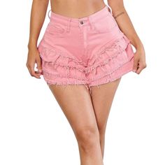 Pink Denim Ruffled Tiered Shorts. High Waisted Great Stretch. Vibrand Miu Is The Denim Vendor Used By Fashion Nova, Akira And Shein. $10 Is Final Price Same Day Shipping Brand New Never Worn Great Stretch High Waist Pink Bottoms With Frayed Hem For Summer, Pink Frayed Hem Shorts For Summer, Trendy Cotton Ruffle Shorts, Pink Shorts With Frayed Hem For Spring, Pink Frayed Hem Shorts For Spring, Flirty Cotton Bottoms With Ruffles, Flirty Cotton Ruffled Bottoms, Flirty Ruffled Cotton Bottoms, High Waist Cotton Ruffle Shorts