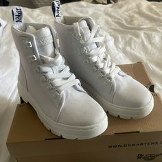 Questions? Leave A Comment Below! White Lug Sole Boots For Streetwear, White Sporty High-top Boots, White Lace-up Boots For Streetwear, White Low-top Boots For Streetwear, White Sporty Lace-up Boots, Sporty White Lace-up Boots, White Low-top Sporty Boots, White High Ankle Sporty Sneakers, Sporty White Low-top Boots