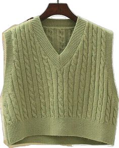 Cotton Sleeveless Sweater Vest For Fall, Sleeveless Cable Knit Vest For Spring, Sleeveless Green Sweater For Fall, Cotton Knitted Sleeveless Vest, Fitted Sleeveless Cable Knit Vest, Fitted Cable Knit Sleeveless Vest, Green Knitted Sleeveless Sweater Vest, Fitted Sleeveless Cable Knit Sweater Vest, Fitted Cable Knit Sleeveless Sweater Vest