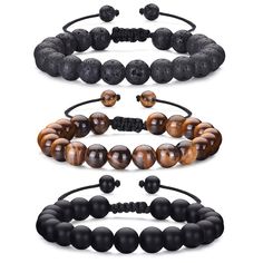 PRICES MAY VARY. Mens Beaded Bracelets:The bead bracelets for men can let you relieve the pressure of work, you can use our tigers eye bracelet for men to spread your stress and relieve your physical fatigue at the same time. Natural tiger eye mens bracelet is a perfect bracelet jewelry accessory for any occasion to change your style and mood.This will surely be a unique gifts for men. It will bring him good wishes Material of Tiger Eye Bracelet Men: Tiger eye bracelet men made of natural tiger Men Beaded Bracelet, Beaded Bracelet For Men, Black Beaded Bracelet, Lava Rock Bracelet, Bracelets Adjustable, Black Beaded Bracelets, Stone Bracelets, Trendy Bracelets, Unique Gifts For Men