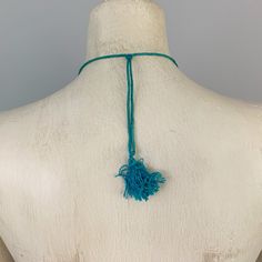 "Incredibly gorgeous 30s era turquoise inlay necklace and bracelet set featuring crushed turquoise with loops of brass and resin which are thread and knotted on silk with a wrapped corde upper. The necklace string expands and contracts with a sliding thread ball on the back of the necklace. The bracelet fastens with a toggle clasp. These turquoise inlay jewelry pieces were popular in the 1930s when they were imported from India. Just stunning! Bracelet measures 7 1/2\" long and 3/4\" wide. Neckl Necklace String, Antler Buttons, Inlay Jewelry, Necklace And Bracelet Set, Flapper Style, Necklace And Bracelet, Silk Velvet, Toggle Clasp, Jewelry Necklace