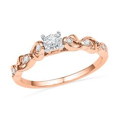 a rose gold engagement ring with diamonds