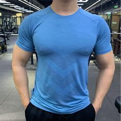 Compression Short Sleeve Men's Gym Workout T Shirt - Men's Fitness Apparel, Men's Sports & Fitness T Shirts | Vivinch Men Gym Wear, Gym Shirts Mens, Fitness T Shirts, Stylish Men Wear, Gym Workouts For Men, Lycra Men, Men's Fitness, Sleeve Men, Fitness Apparel