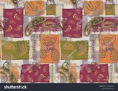 an image of a colorful paisley pattern on fabric stock photo - 539782