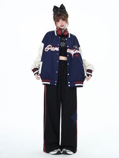 This price is for a jacket only, others are not included.   	 		 			Size 			S 			M 			L 		 		 			Full Length 			70 			72 			74 		 		 			Bust 			128 			132 			136 		 		 			Shoulders 			58 			59 			60 		 		 			Sleeve Length 			56 			57 			58 College Style Hooded Outerwear With Letter Print, Hooded College Style Outerwear With Letter Print, Navy Stand Collar Outerwear For Fall, College Style Outerwear With Letter Print For Fall, Navy Hooded Outerwear For College, Navy Outerwear For Streetwear In Spring, College Fall Windbreaker With Letter Print, Fall College Windbreaker With Letter Print, College Style Long Sleeve Outerwear For Streetwear