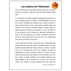 an orange pumpkin is on top of a white paper with the words les origines de halloween